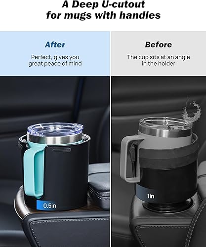 Miniatura 2 de JOYTUTUS Paquete de 2 expansores de portavasos para automóvil con base desplazada, compatible con YETI, Hydro Flask, Nalgene, expansor de portavasos
