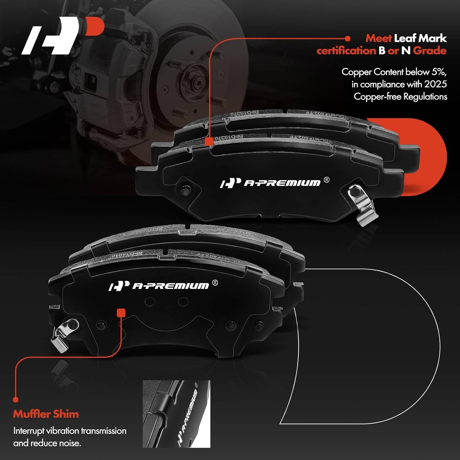 A-Premium Front and Rear Vented Disc Brake Rotors + Ceramic Pads Kit Compatible with Select Chevy Models - Camaro 2010 2011 2012 2013 2014 2015, 3.6L, LS/LT Only, 12-PC Set