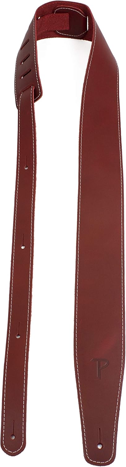 Perri's Leathers, 41"-56", Red, Baseball Leather Guitar Strap, Boutique & - Fits Fender Electric, Jacquard, Custom, Adjustable Durable Design, Acoustic & Bass Guitar Straps for Electric