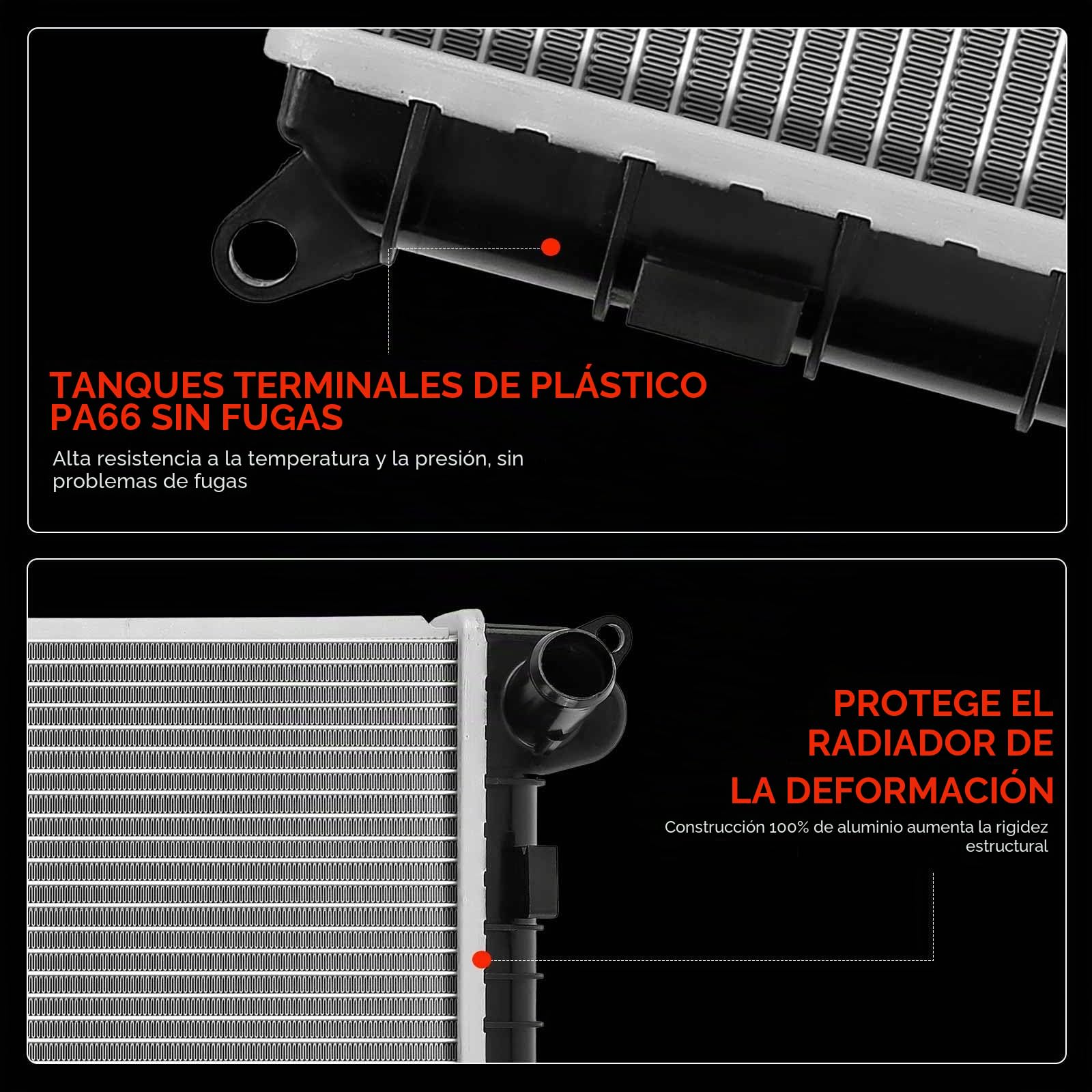 Frankberg Radiador Enfriador de agua Radiador del motor 17117570821 | Compatible con: M.i.n.i R50 R53, M.i.n.i Convertible R52