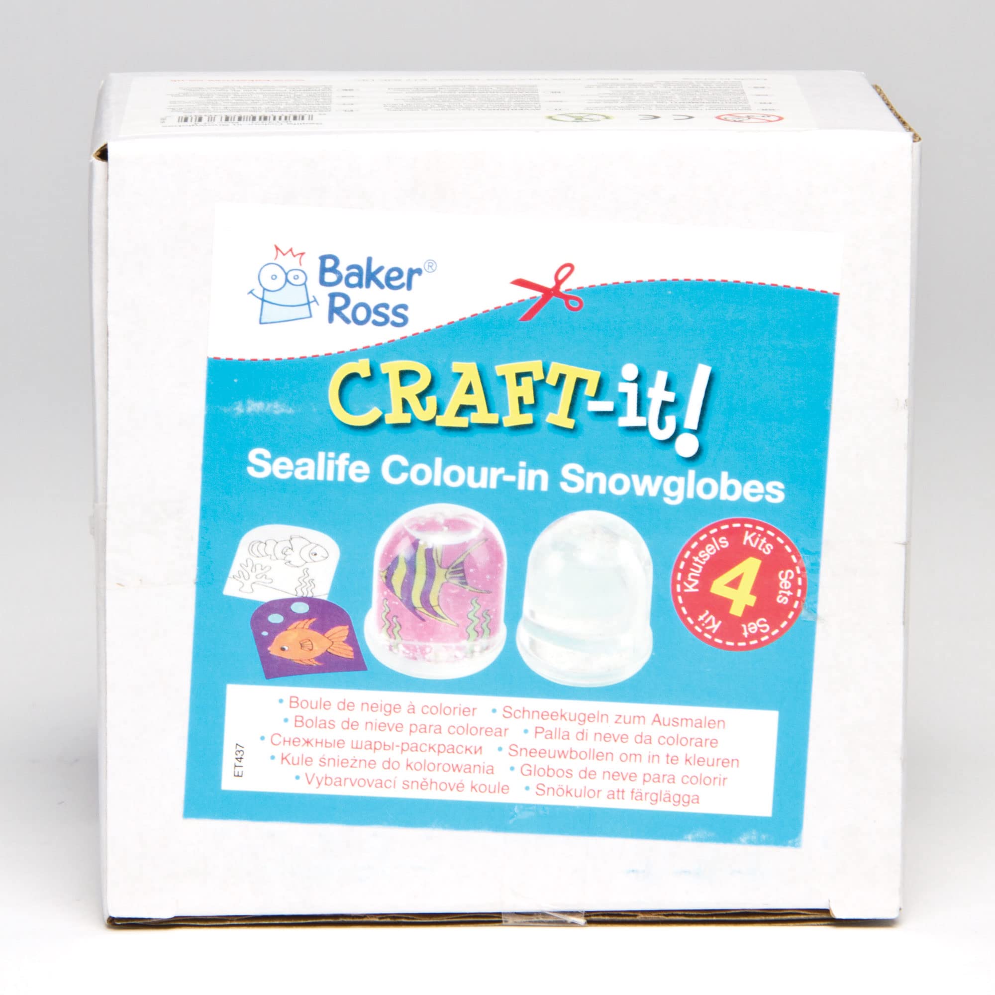 Baker Ross ET437 Sealife Colour-In Snow Globes (Box of 4) - Image 3
