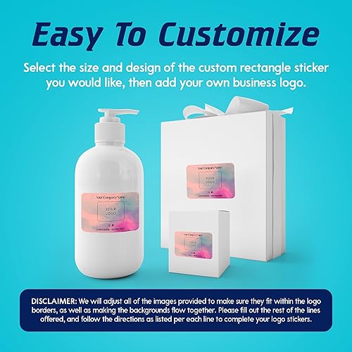 Miniatura 6 de DayStar Custom Signs & Design, Paquete de 60 calcomanías rectangulares personalizadas de vinilo personalizadas para logotipo de pequeñas empresas