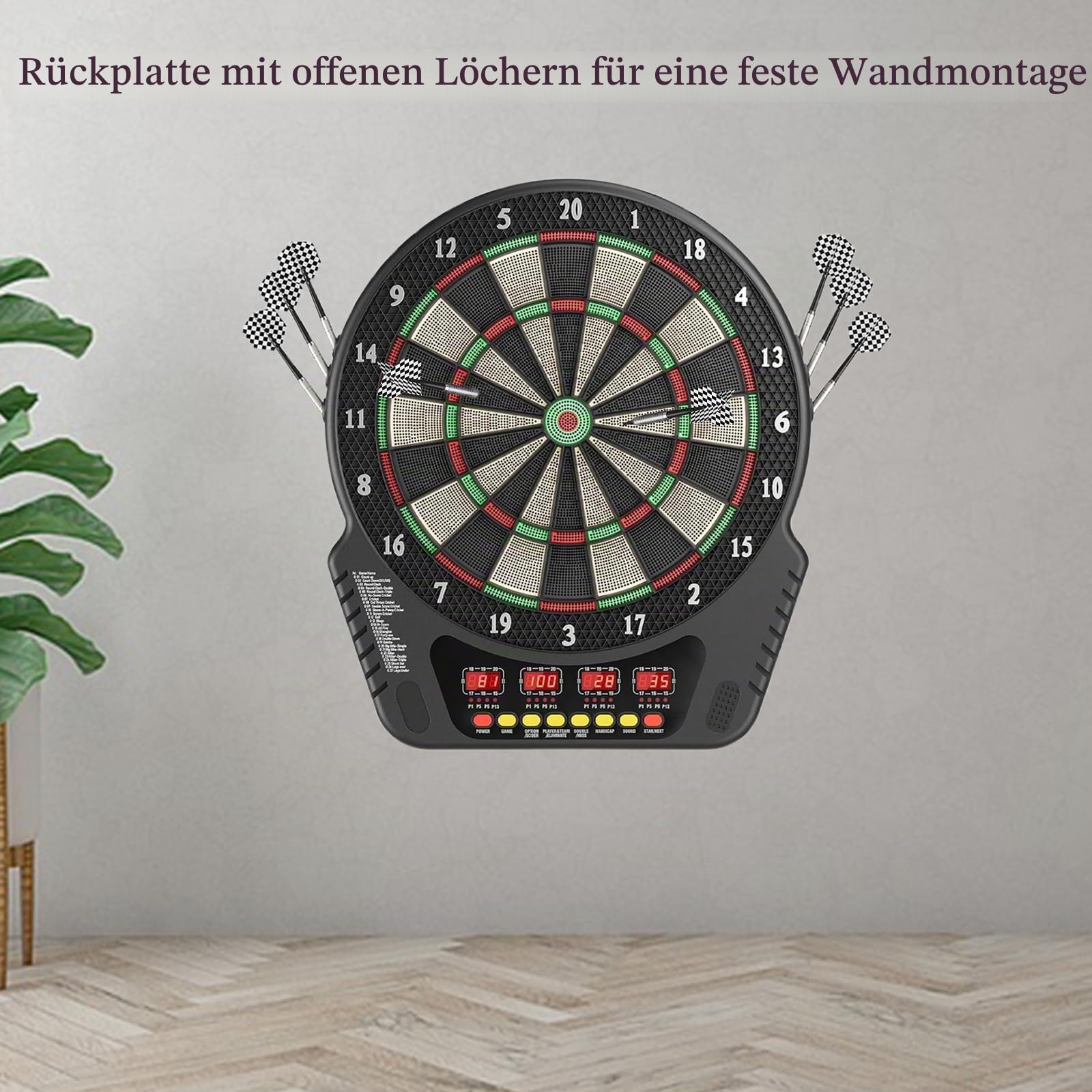 Elektronische Dartscheibe LCD,27 Spiele,16 Spieler,mit Dartpfeilen