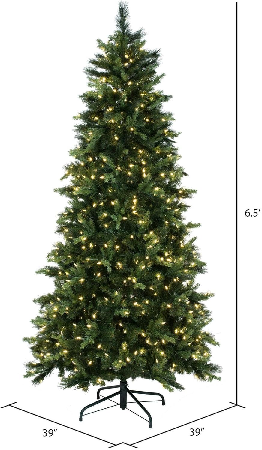 Vickerman 6.5' x 39" Southern Mixed Spruce Artificial Christmas Tree, Dura-Lit® LED Warm White Mini Lights