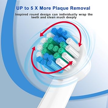 REDTRON Replacement Brush Heads Compatible with Oral B (4 Pcs), Professional Electric Toothbrush Heads Brush Heads for Precision Clean, Toothbrush Heads for Pro1000 Pro3000 Pro5000 Pro7000 and More