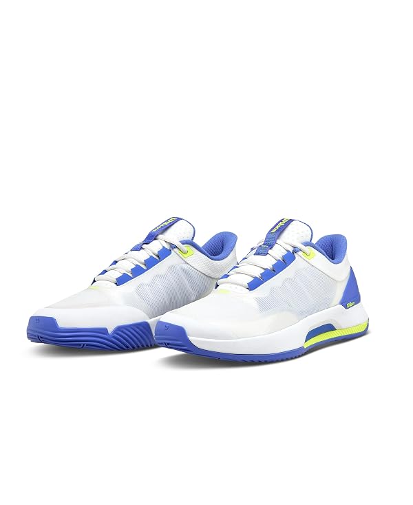 WILSON Intrigue Tour Women's Padel Shoe - White/Amparo Blue/Safety Yellow, Size 7 US by WILSON - Image 9