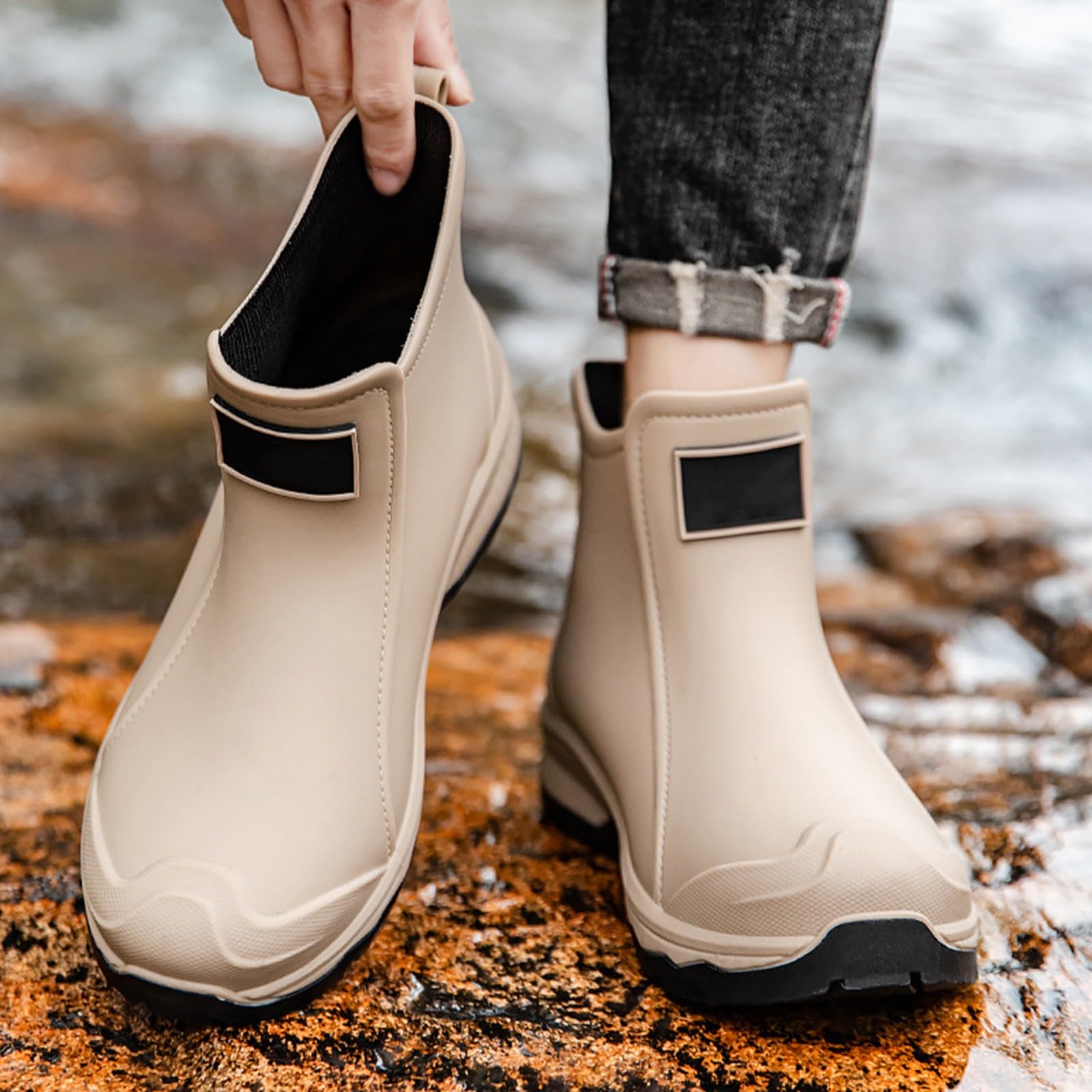 Botas de goma cortas para hombre, botas de lluvia impermeables, botas de goma, botas de lluvia, botas de goma, botas de goma antideslizantes, botas de lluvia, botas de jardín, botas de lluvia
