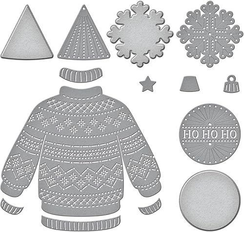 Miniatura 4 de Spellbinders Troqueles grabados para suéter navideño cosido, metal