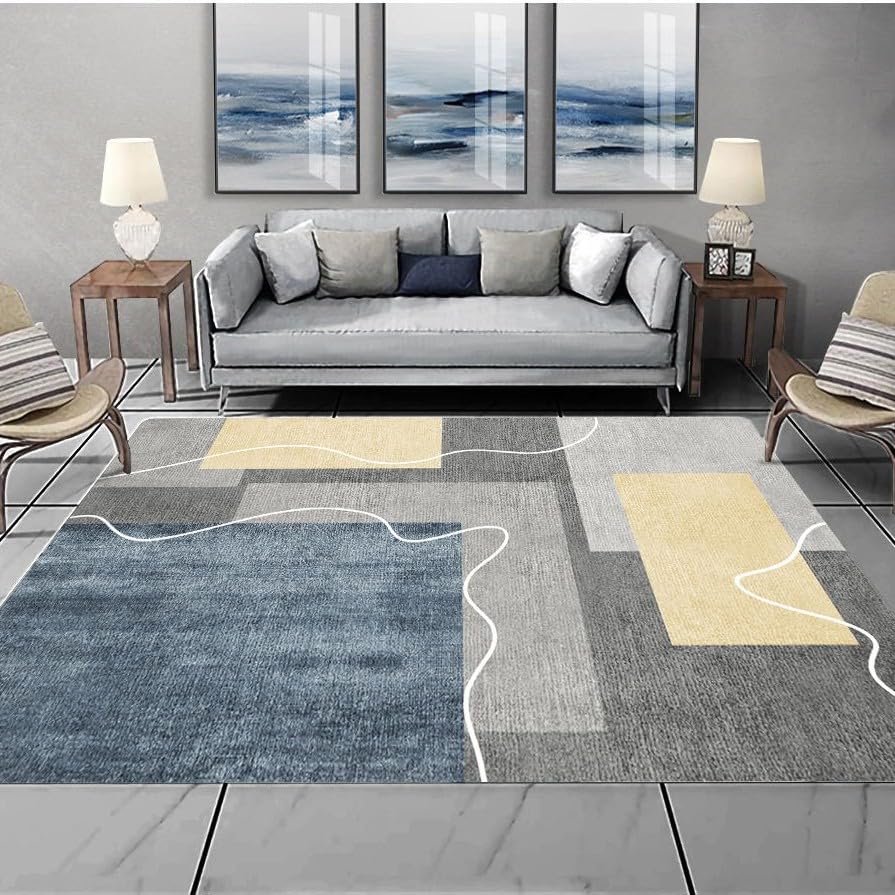 Tapis de salon moderne 120x160 lavable antidérapant pour cuisine chambre et bureau
