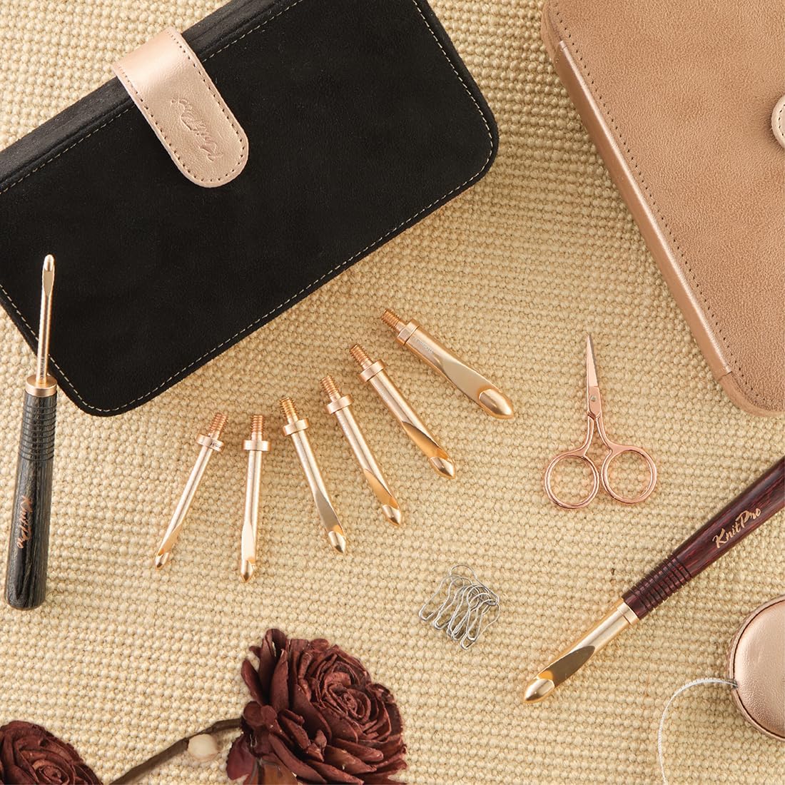 KnitPro Oasis Interchangeable Crochet Hooks (Inline) - 6.5mm Rose Gold Colored