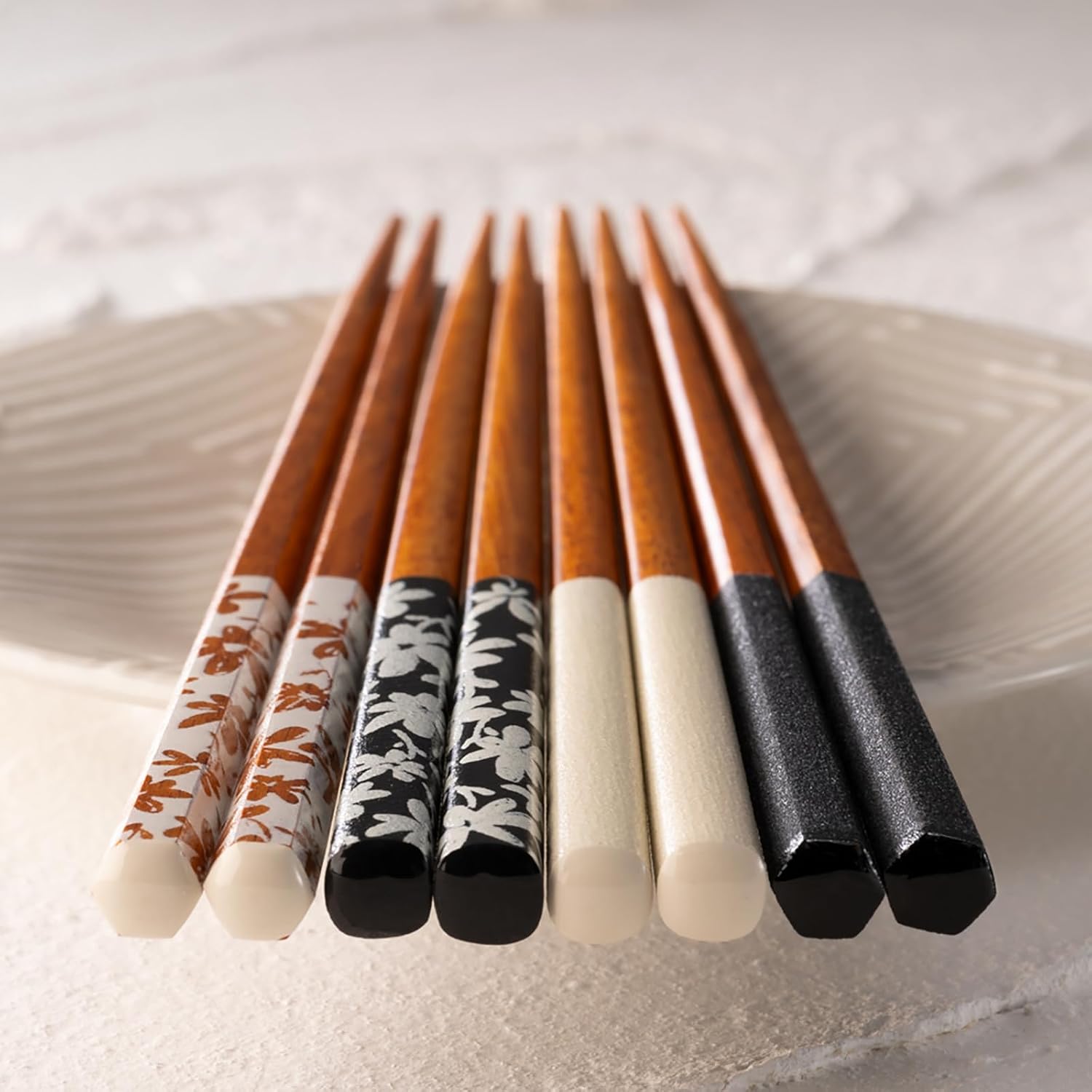PINGTO H-06804 Lala Chopsticks for Adults, Long, Dishwasher Safe, Hexagonal Flower, 9.1 inches (23 cm), Made in Japan