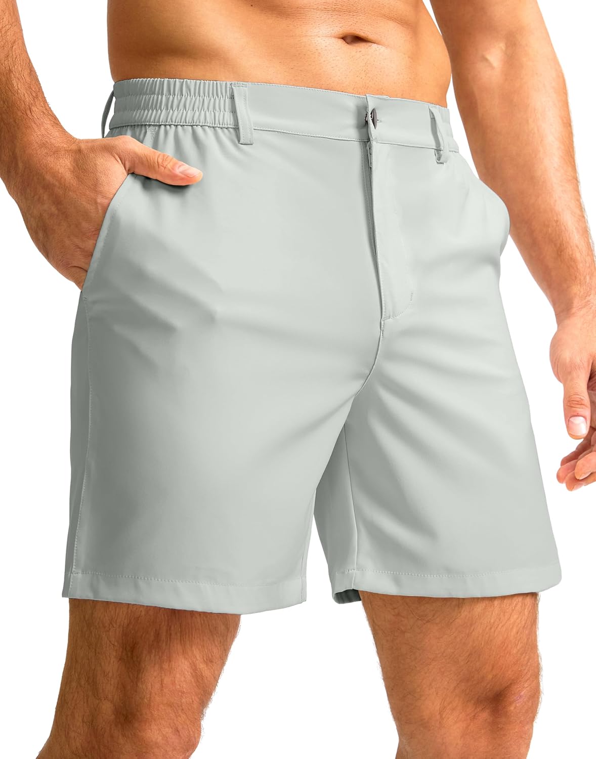 G Gradual Men's Casual Shorts 7" Lightweight Golf Shorts for Men Stretch with 3 Pockets Quick Dry Breathable Work Shorts
