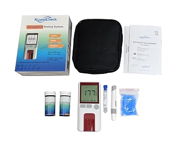 Hemoglobin Test Meter Kit with 50pcs strips,50pcs lancets and 50pcs pippets