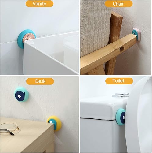 Miniatura 6 de Protector de pared para tope de puerta, paquete de 6, silencioso, goma suave a los golpes, protectores de pared con adhesivo 3M autoadhesivo para