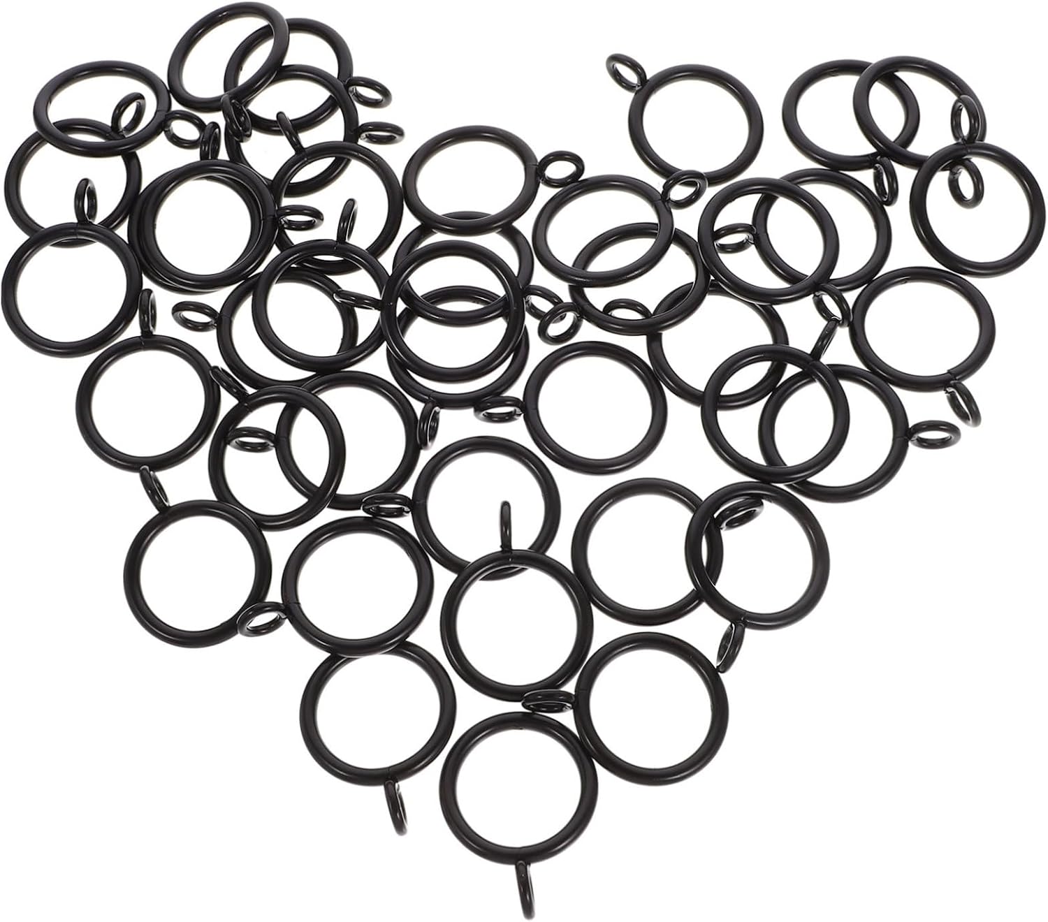40pcs Black Curtain Rings with Eyelet, Iron for Curtain Rods