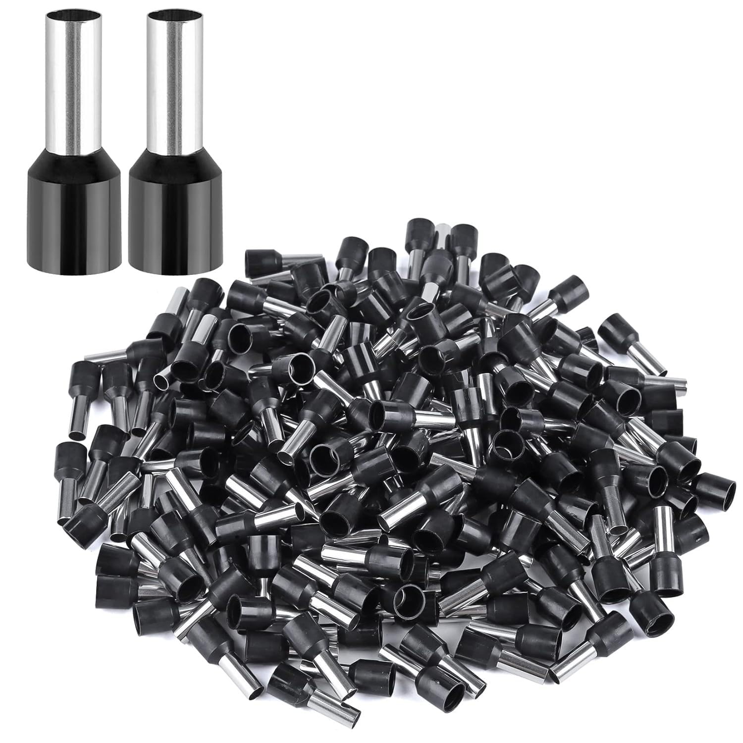 ANSIEDIO 100Pcs Wire Terminal Ferrules 6mm² Terminal Crimp Connectors Insulated Electrical Ferrules (Black)