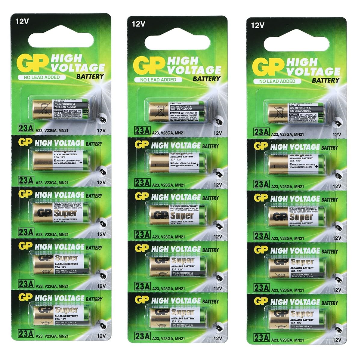 GP 23AE Ultra 12V high voltage alkaline battery 15 pack