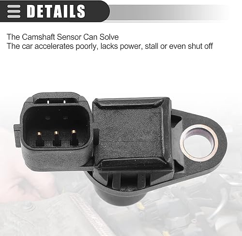 Miniatura 6 de Motoforti Sensor de posición del árbol de levas, para Mitsubishi Eclipse 1996-2005, ABS, MD327107, negro