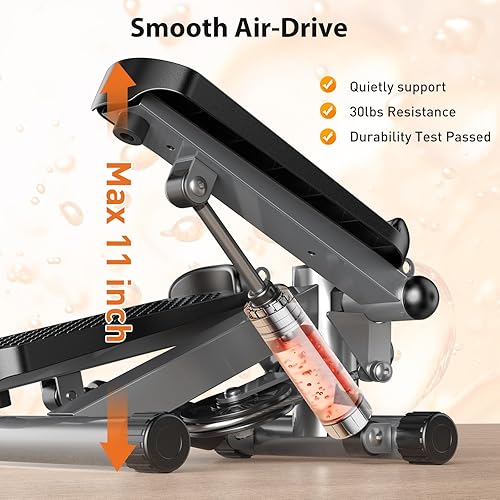 Miniatura 3 de OLIXIS Steppers para ejercicio en casa, mini máquina de ejercicio paso a paso para personas mayores, paso a paso con bandas de resistencia, equipo