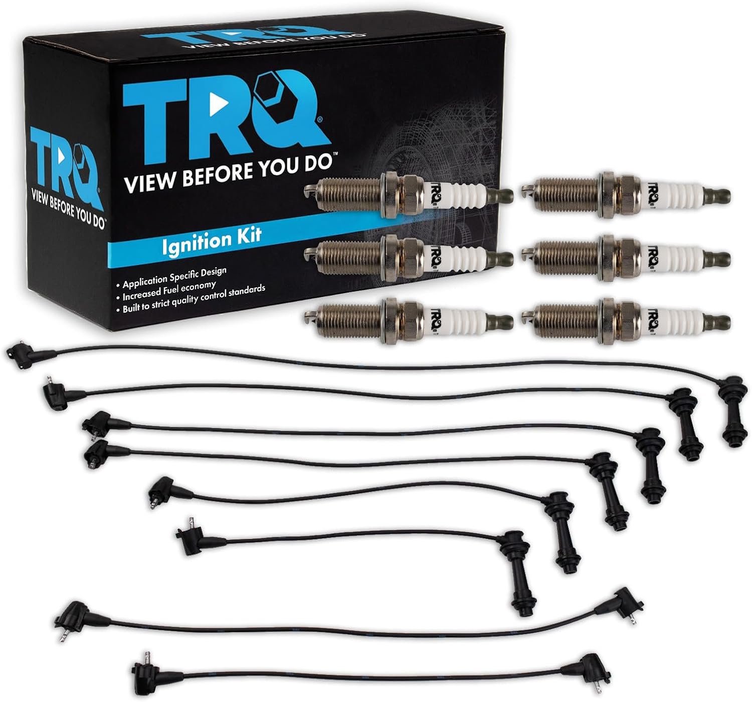 TRQ Spark Plug Kit 7 Piece Iridium Spark Plugs Compatible with 1992-1997 Lexus SC300