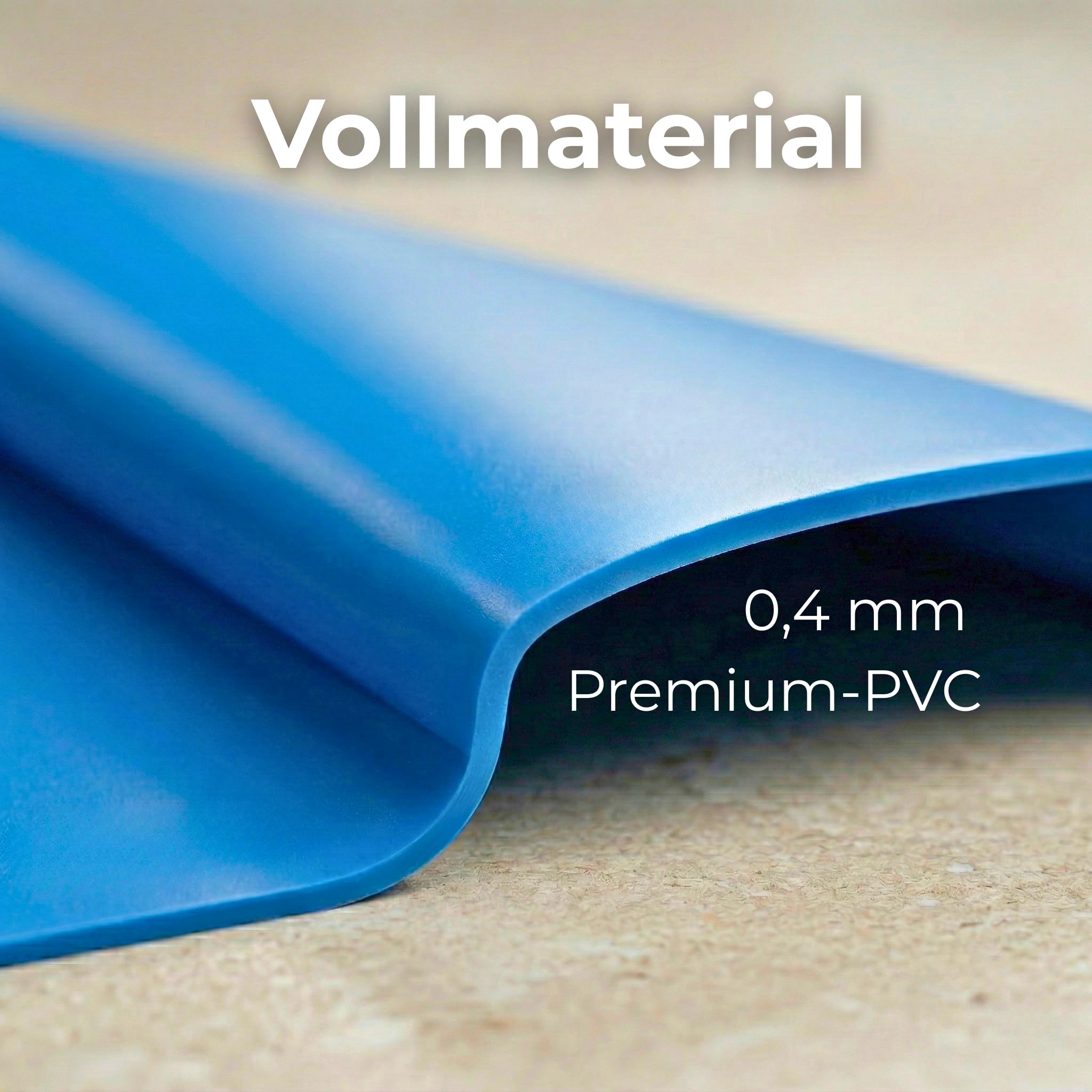 poolomio® PVC-Poolfolie rund, hochwertige & kältebeständige Poolinnenfolie für Schwimmbecken, Ersatzfolie Stärke 0,4 mm, Poolinnenhülle geeignet für Stahlwandpools mit Ø 350 x 90 cm, blau