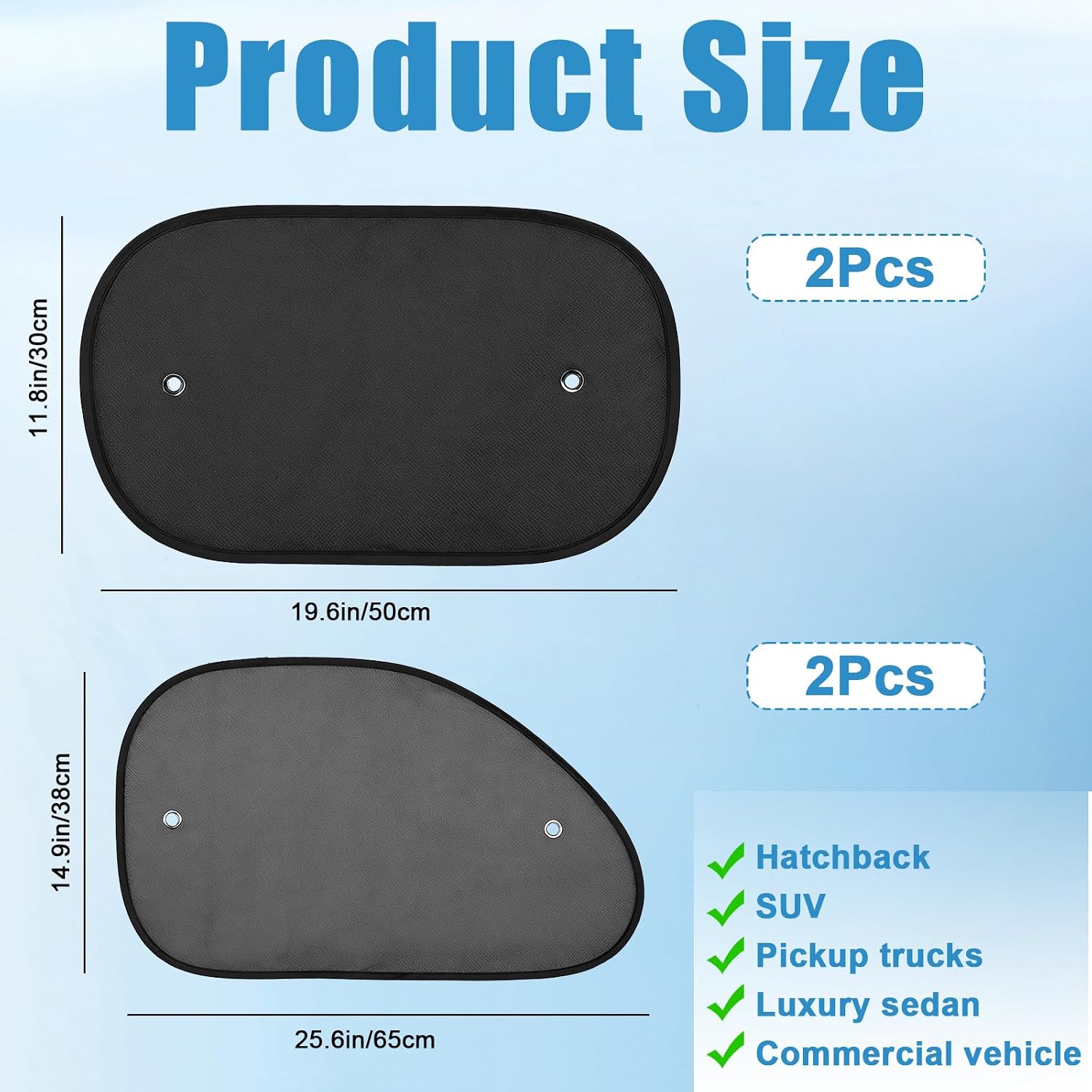 Car Window Shades for Side Window Car Shades Sun Shade for Car Window with 8 Suction Cups, Can Blocks 99.98% UVR Glare Shield Protection (4 Pack)
