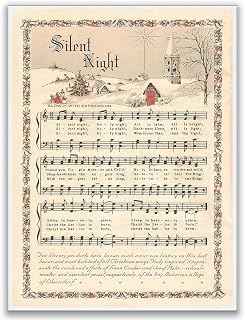 Silent Night Vintage Christmas Carol Print