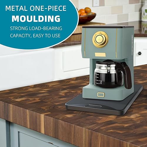 Miniatura 3 de ARGOMAX Bandeja rodante para electrodomésticos, deslizante para cafetera, bandeja extraíble para café, bandeja deslizante para cafetera, adecuada