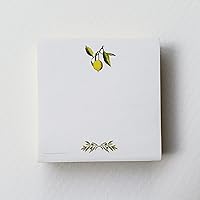 Vista 2 de Cubo de notas adhesivas de ramas de limón y olivo - 3 3/8 pulgadas x 3 3/8 pulgadas x 1 pulgada (3.386 in x 3.386 in x 0.984 in)