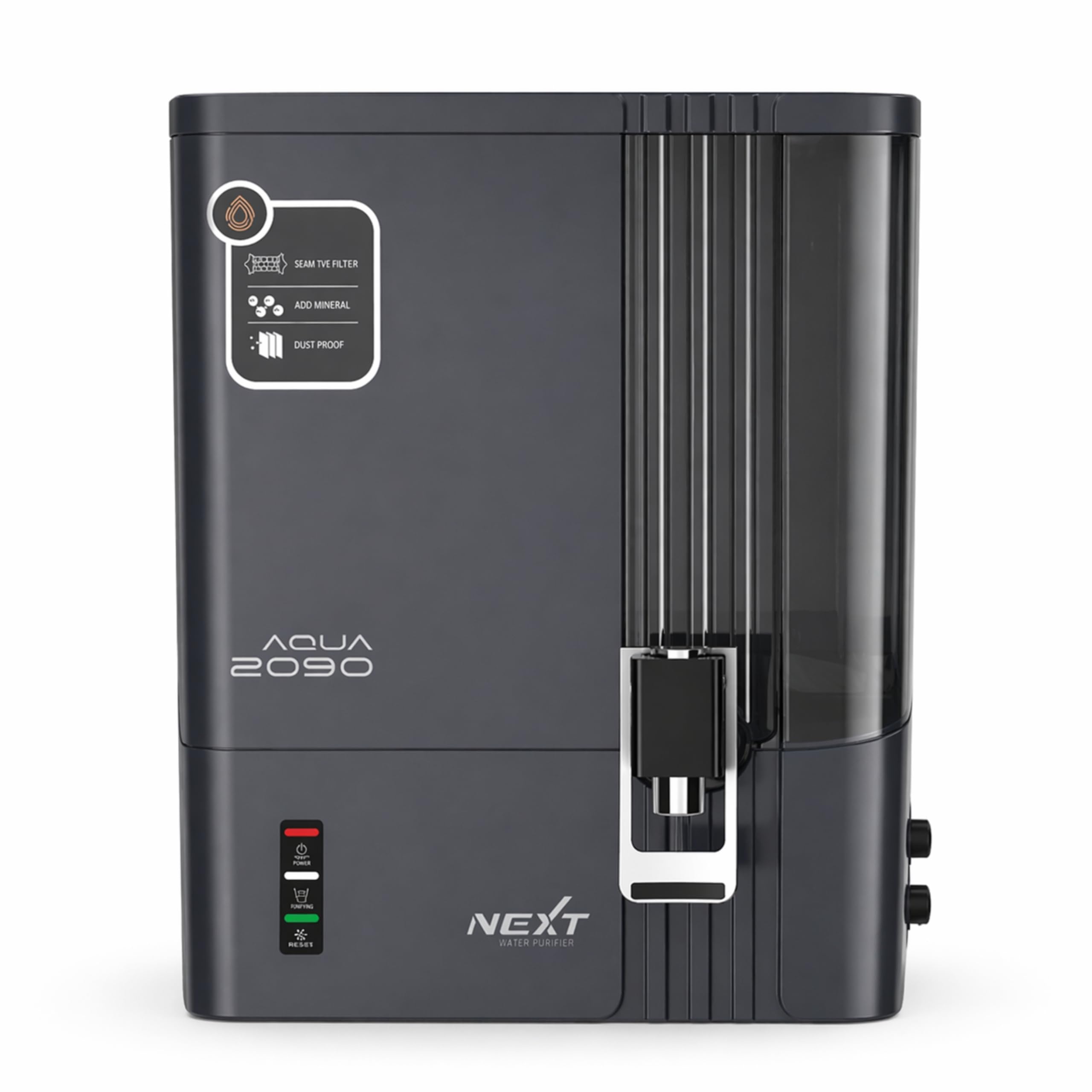 Aqua 2090 NEXT RO Water Purifier | Advanced Multi-Stage Filtration | Mineral Retention Technology | Wall Mount & Table Top RO System Home & Office (Dark Grey, RO+B12+TDS Controller)-image-36