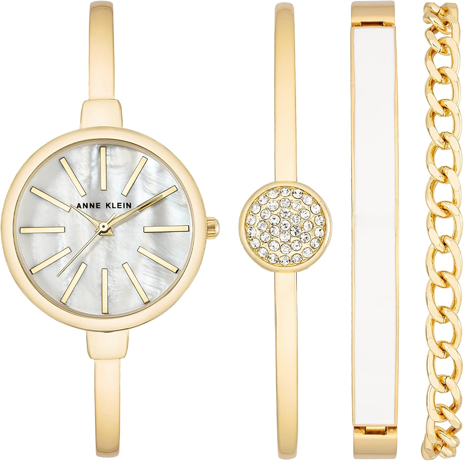 Anne Klein Women's Bangle Watch and Bracelet Set, AK/1470