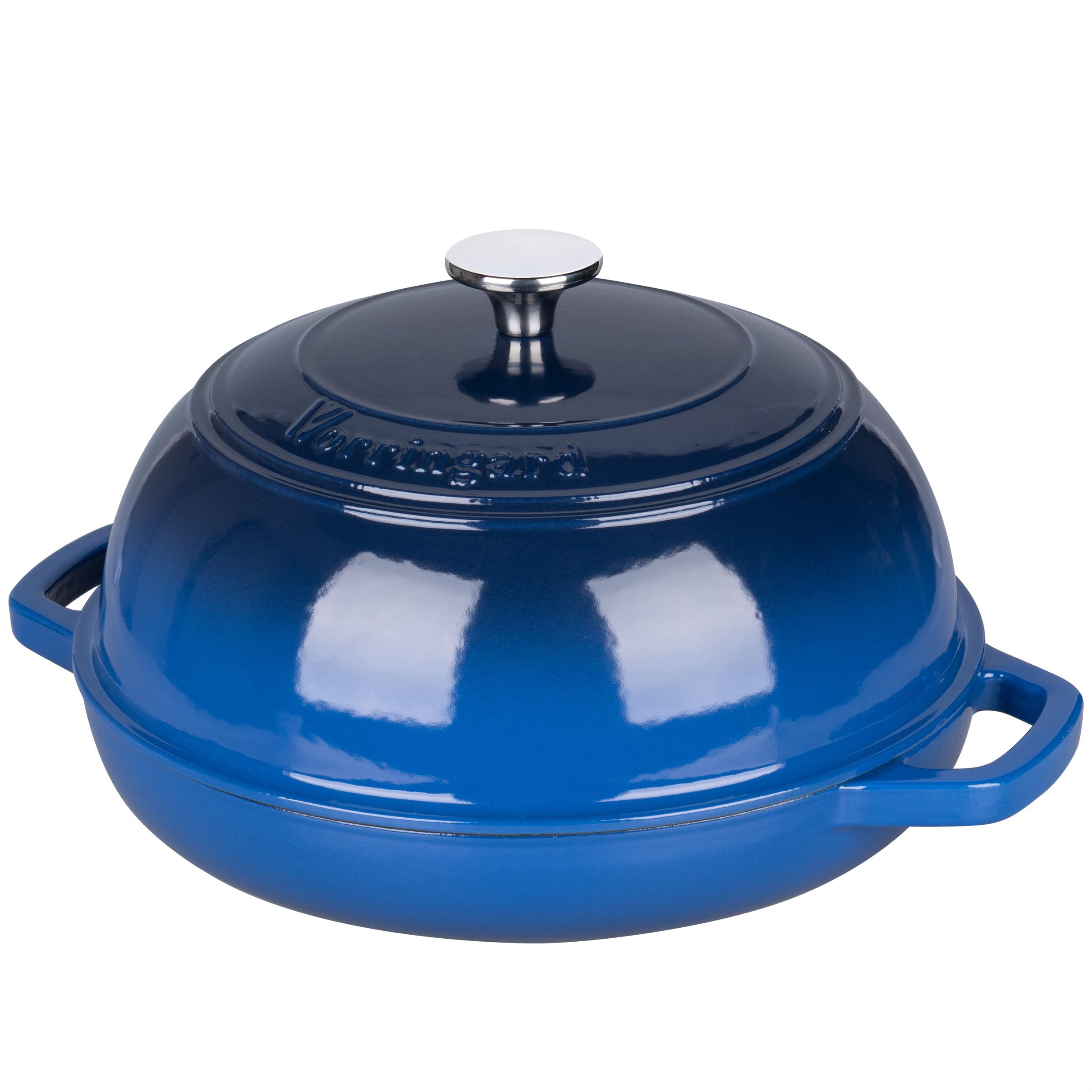 VORRINGARD Olla holandesa de hierro fundido con tapa para hornear pan, incluye suministros para hornear pan de masa madre como cesta de prueba de pan Banneton, horno de pan de 6 cuartos de galón, azul