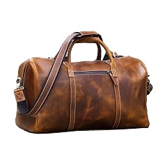 KomalC Leather Duffle Bags for Men and Women Travel Overnight Weekend sports bag holdall Gym Duffel for Men