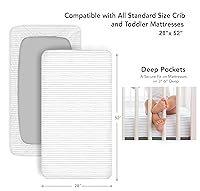 Vista 105 de Las sábanas bajeras de colchón 100% algodón orgánico se ajustan y son compatibles con Graco Pack n Play, Babyletto, Pamo Babe, Baby Trend y muchos