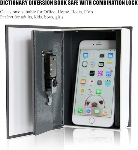 Miniatura 2 de Jssmst SM-BS04  Caja fuerte de metal para el hogar con cerradura de combinación en forma de libro como distracción 2017, negro tamaño pequeñogrande,