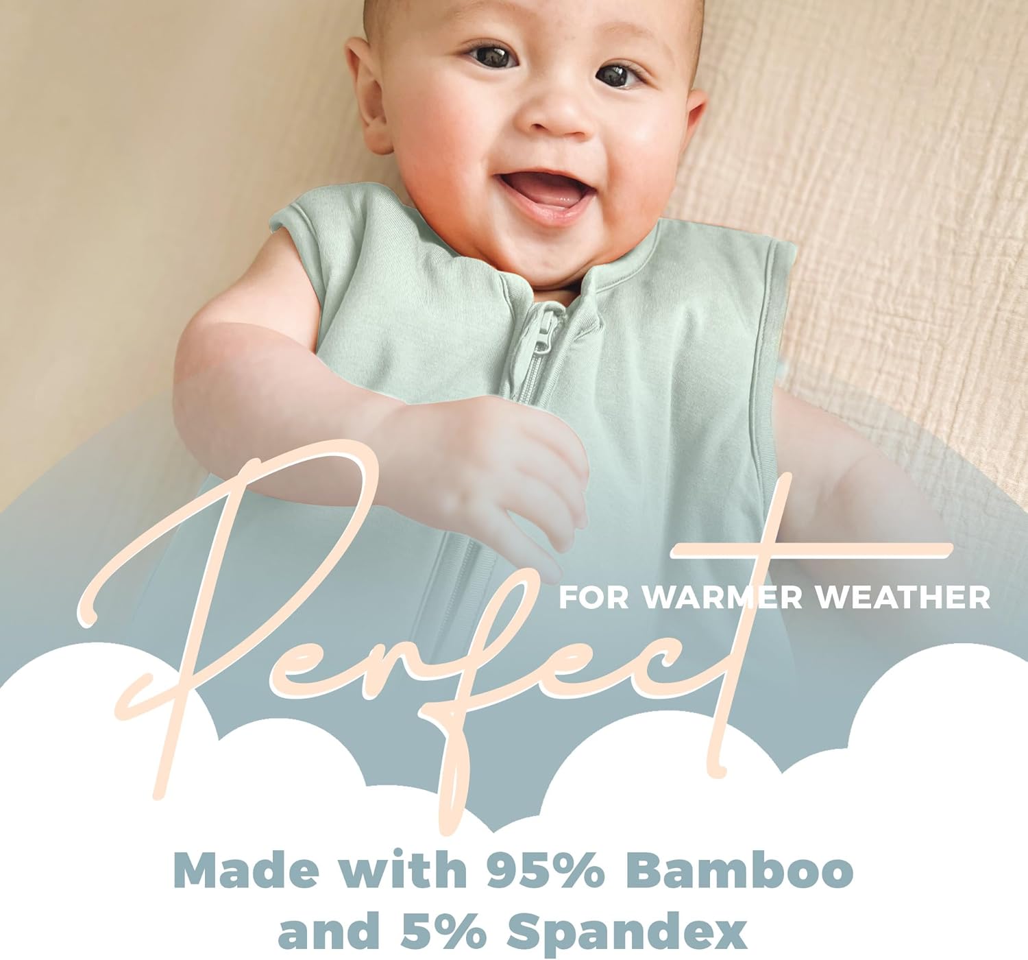 Nyte Nyte Baby - 0.5-TOG Mint, 18 to 36 Months Sleeveless Sleep Sack, Baby & Toddler Sleeping Sack, Breathable Sleep Sack, Adjustable Feet Cuffs & Anti-Slip Grip