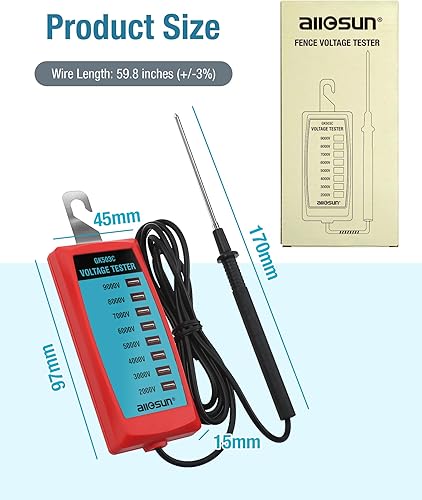 Miniatura 7 de all-sun LED Valla Tester eléctrico Voltaje Tester Max 9000 V
