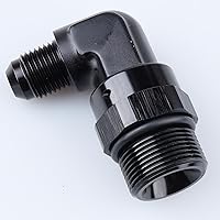 Vista 19 de AC PERFORMANCE Aluminio negro 90 grados -6 AN macho Flare a -4 AN ORB O Ring Puerto Rosca 7/16 x 20 Adaptador de montaje giratorio
