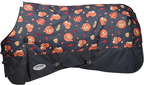 Miniatura 3 de WeatherBeeta ComFiTec Essential - Manta de caballo mediano con cuello estándar, estampado de ardilla, 84 pulgadas