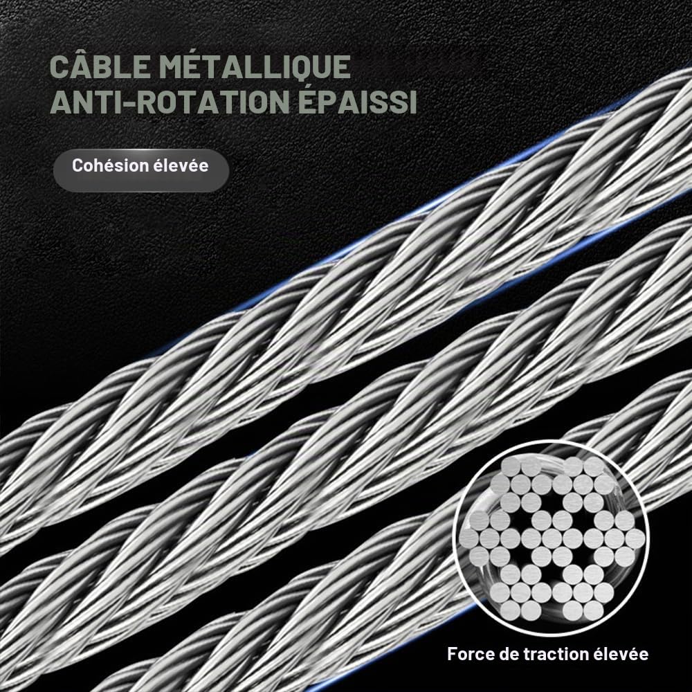 Lotvic Antichute a Rappel Automatique 10m, Charge Maximale 150 kg | Dispositif Anti Chute a Rappel Automatique, Ligne de Vie Auto-Rétractable, Harnais de Securite Anti Chute Professionnel