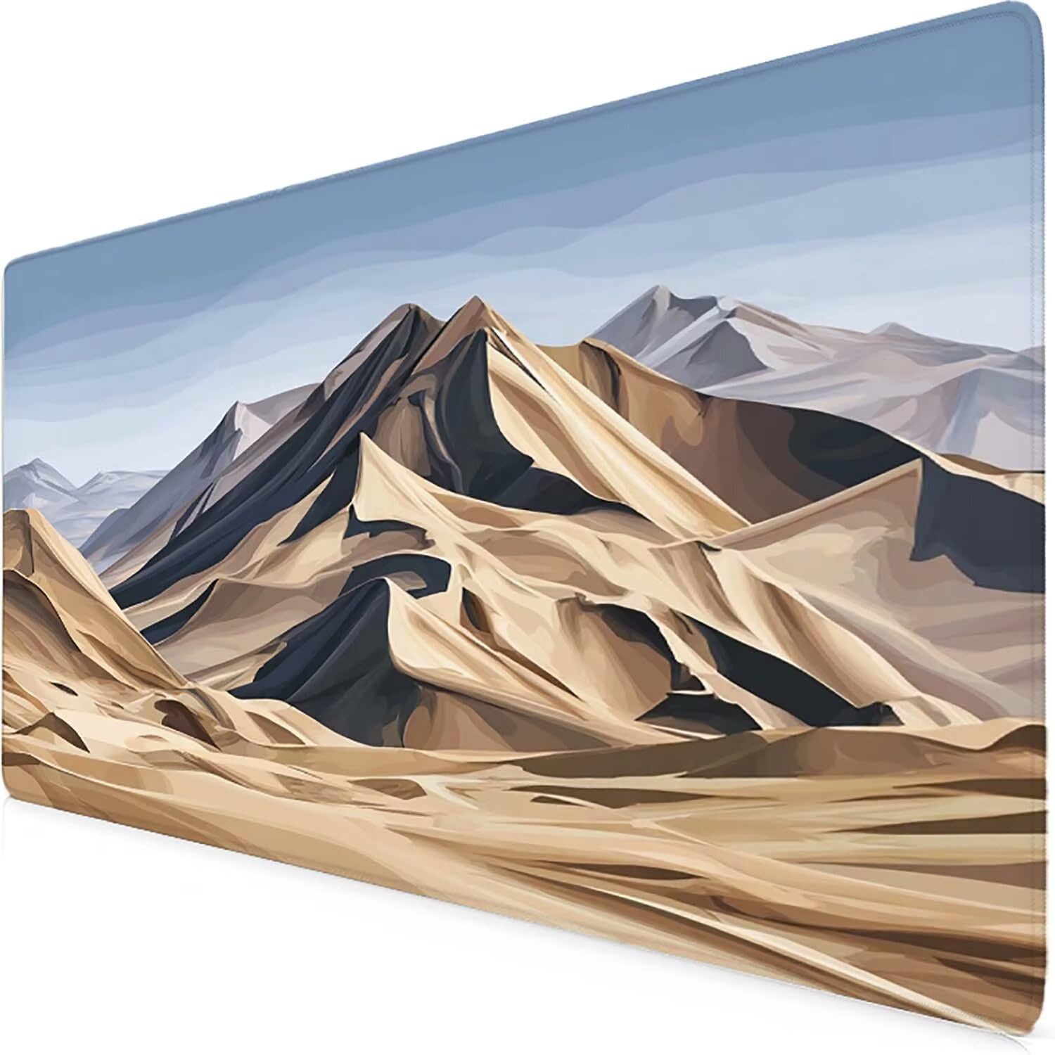 Tappetino Mouse XXL 1000x500mm Grigio Mousepad Deserto Tappetino Scrivania Grande, con base in Gomma Antiscivolo, Impermeabile Sottomano Scrivania per Computer, Accessori Gaming Mouse Pad 5-172m
