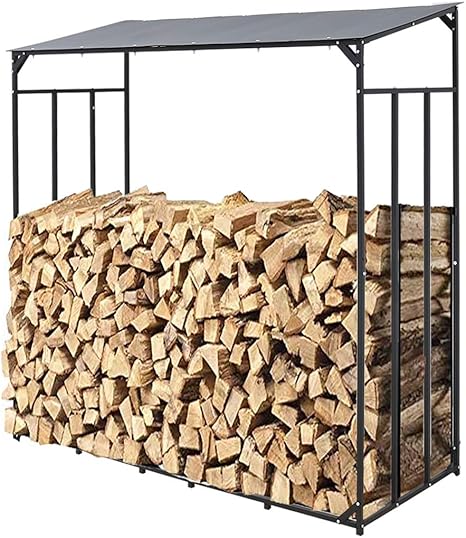 Amazon Unho 薪棚 屋根付き 薪置き ログラック 屋外 ログホルダー 薪小屋 薪の保管 幅1cm 薪割り機パーツ アクセサリ