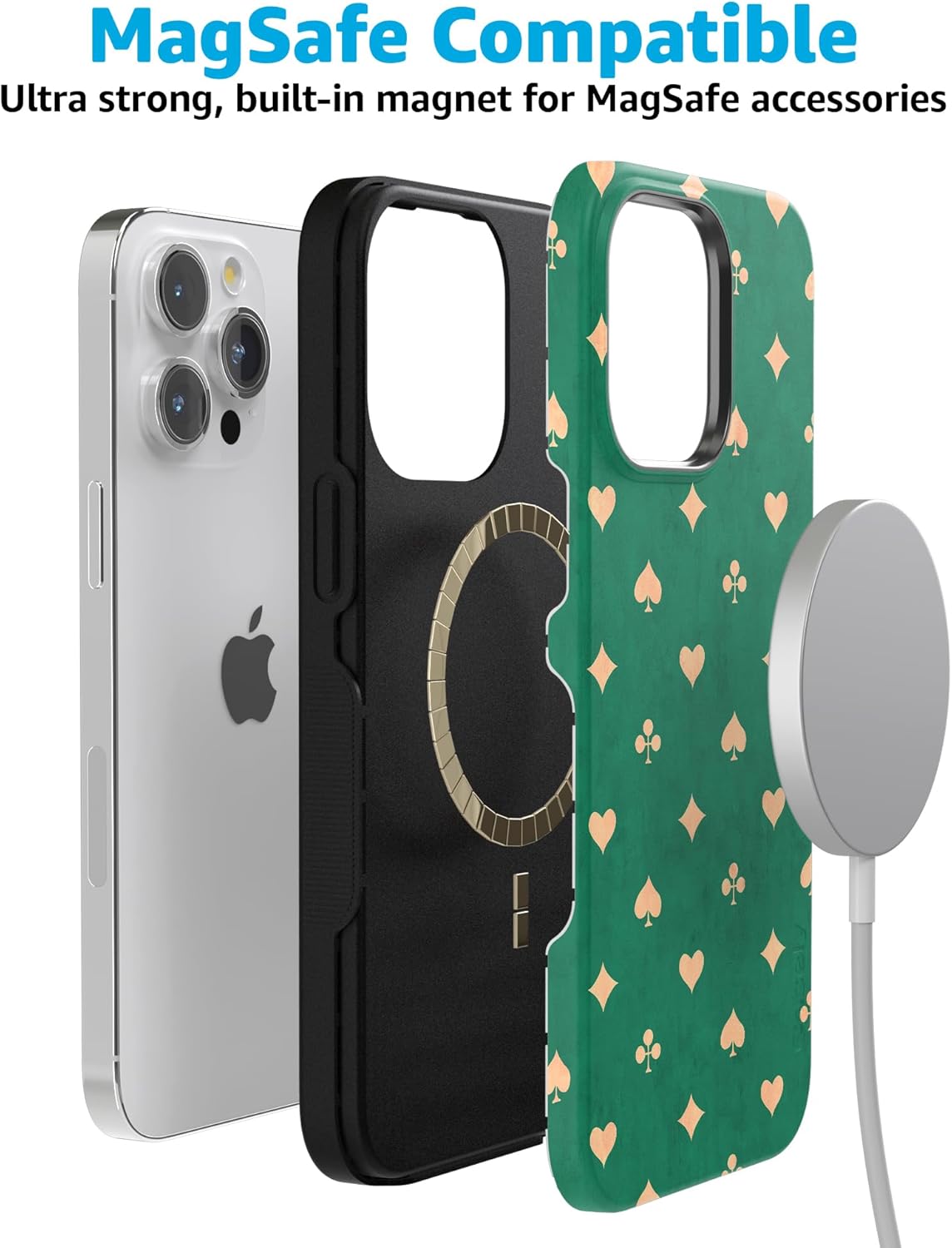 Casely iPhone 15 Pro Case | Royal Flush | French Deck | Bold Protective Design | Compatible with MagSafe
