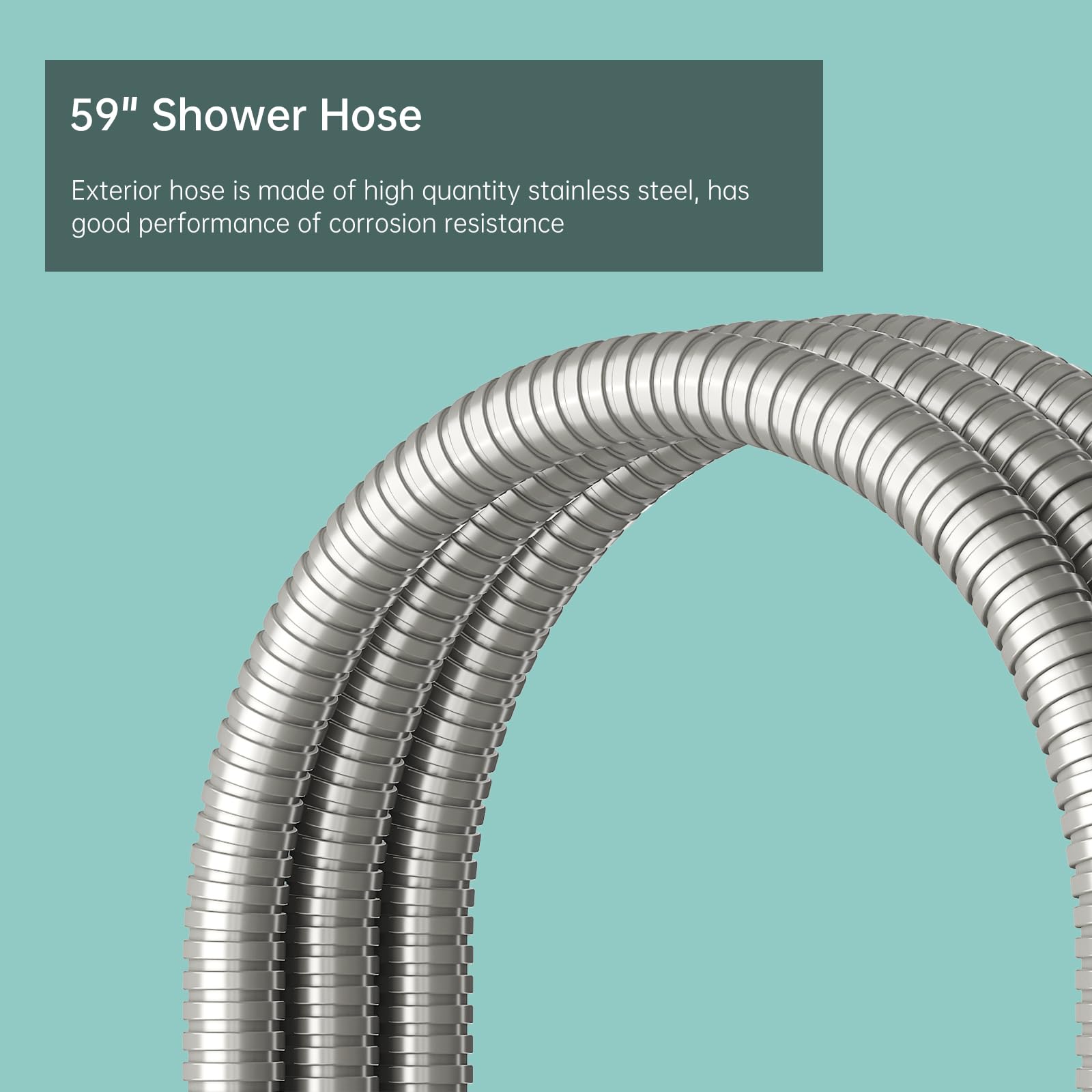 Homipro, soffione doccia in ottone spazzolato 2 in 1, funzione ad alto flusso, ad alta pressione, 17,8 cm, finitura spazzolata, doccetta con tubo flessibile da 150 cm, staffa
