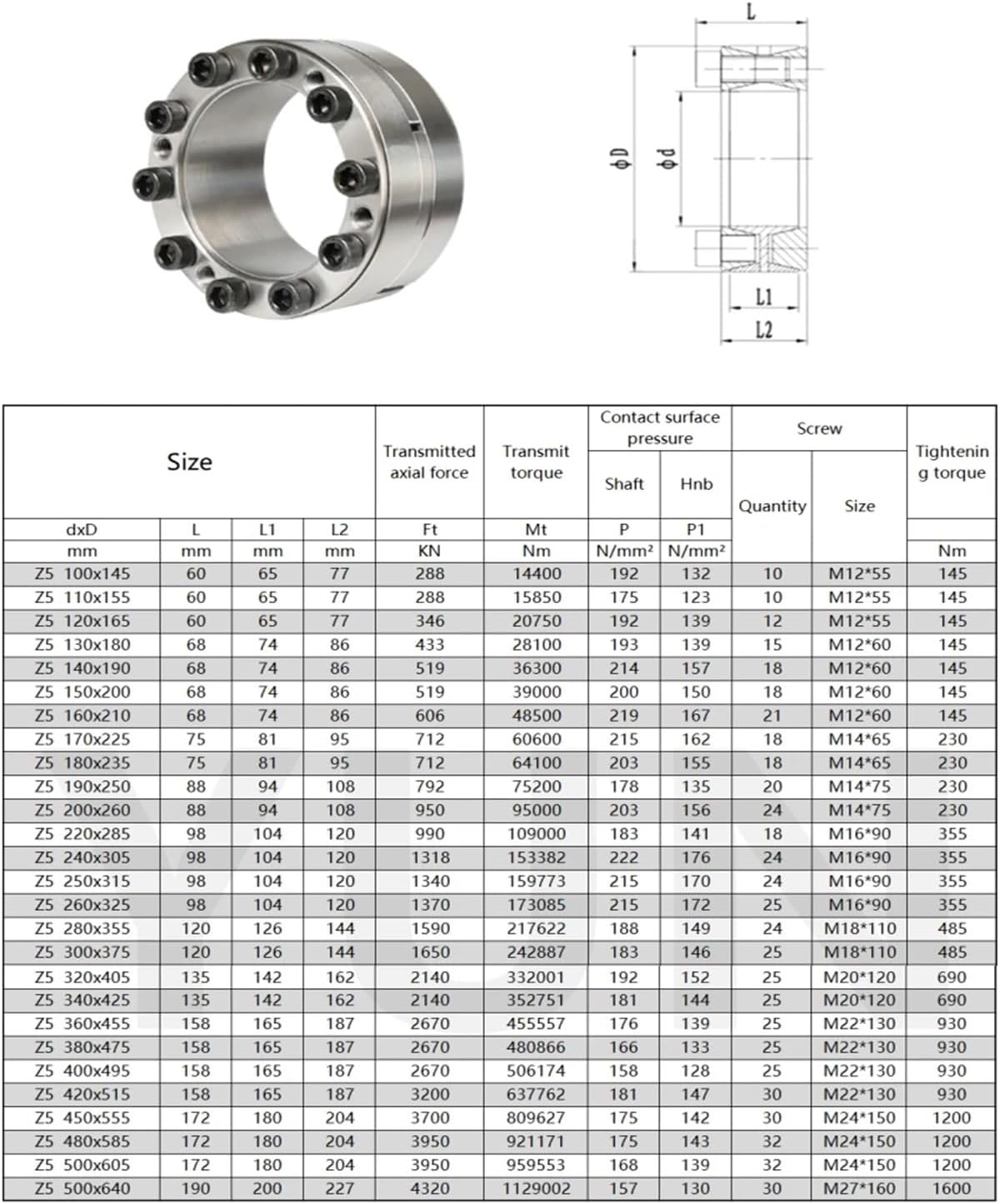 Coupling Expansion Bushing Z5 Expansion Sleeve Shaft Locking Device Assembly STK602/RFN7515/LOCK16 Fastening Sleeve CNC Tool Tension Sleeve(Z5 110x155)