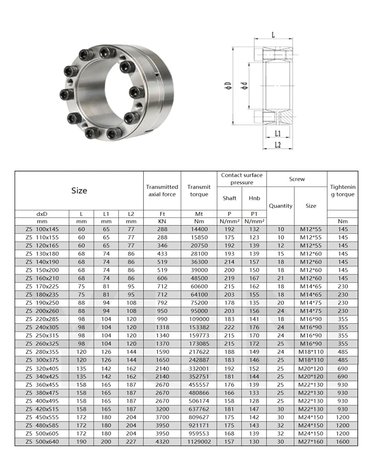 Coupling Expansion Bushing Z5 Sleeve Shaft Locking Device Assembly STK602/RFN7515/LOCK16 Fastening CNC Tool Tension(Z5 120x165)