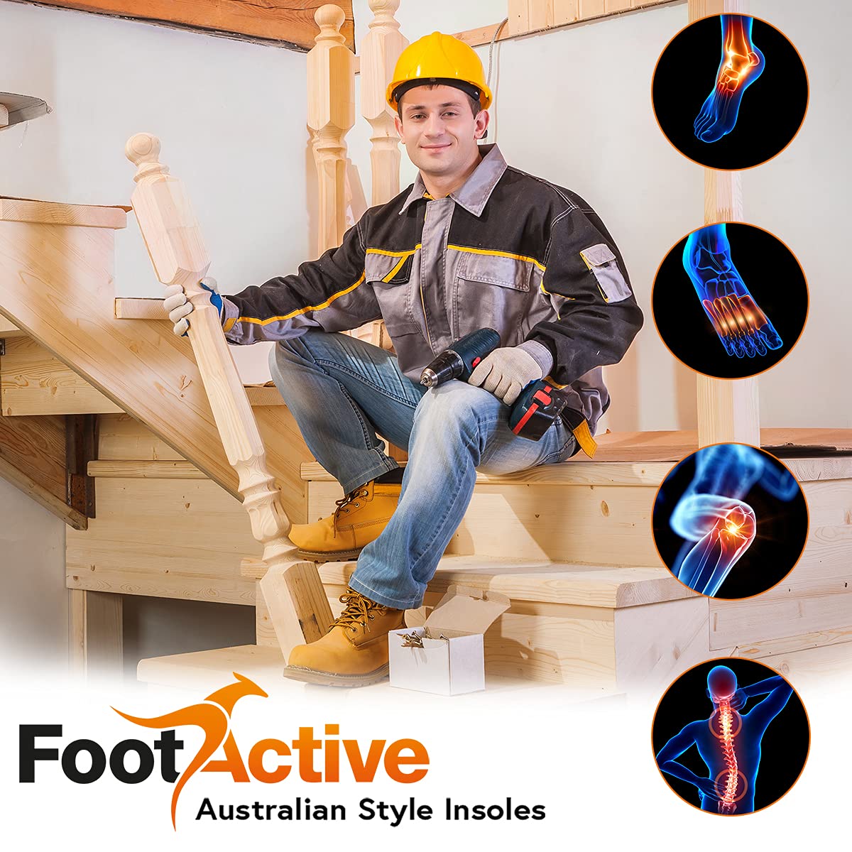 FootActive WORKMATE – idealny na co dzień i do pracy – chroni stopy na twardych powierzchniach, czerwony - czerwony - 39 - 41 (Small)