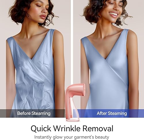 Miniatura 12 de HiLIFE Vaporizador mejorado para ropa, diseño portátil de mano, potente vapor de 1100 W, tanque más grande de 10.1 fl oz y tecnología sin fugas