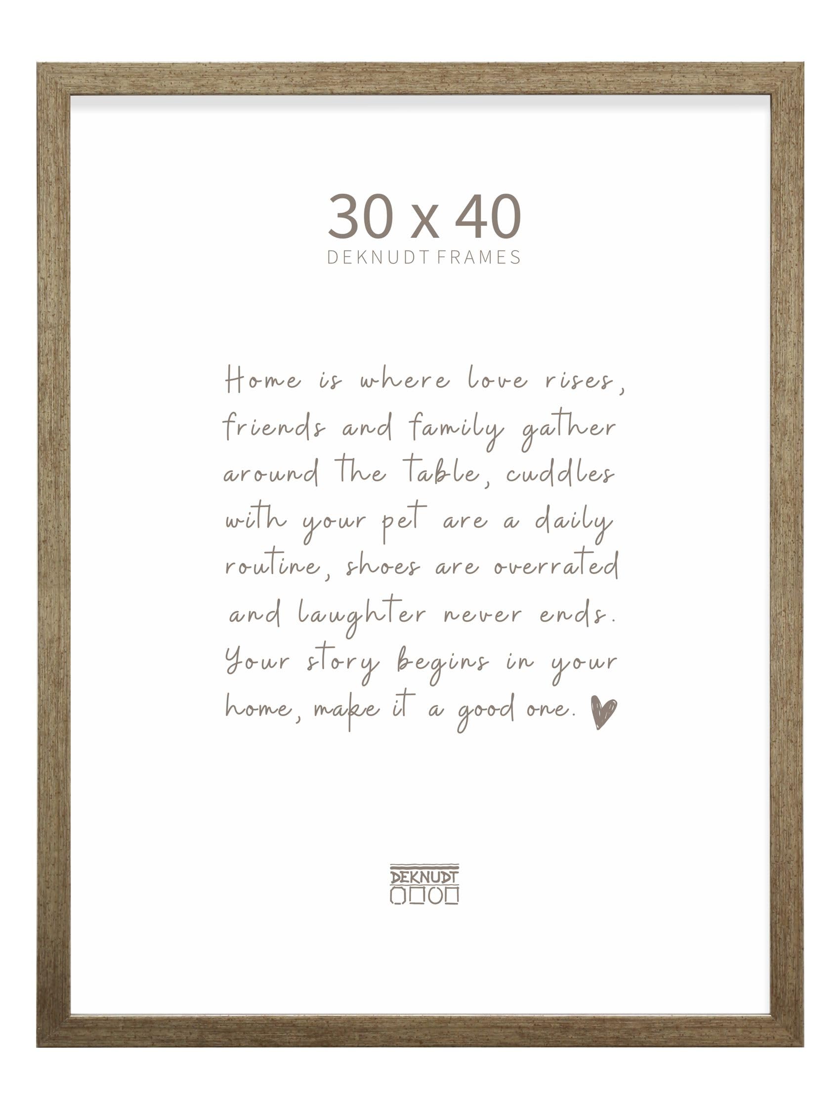 Deknudt Frames - wooden picture frame for 30 x 40 cm photo - bronze - for photos, posters or posters - S243D2 - for hanging