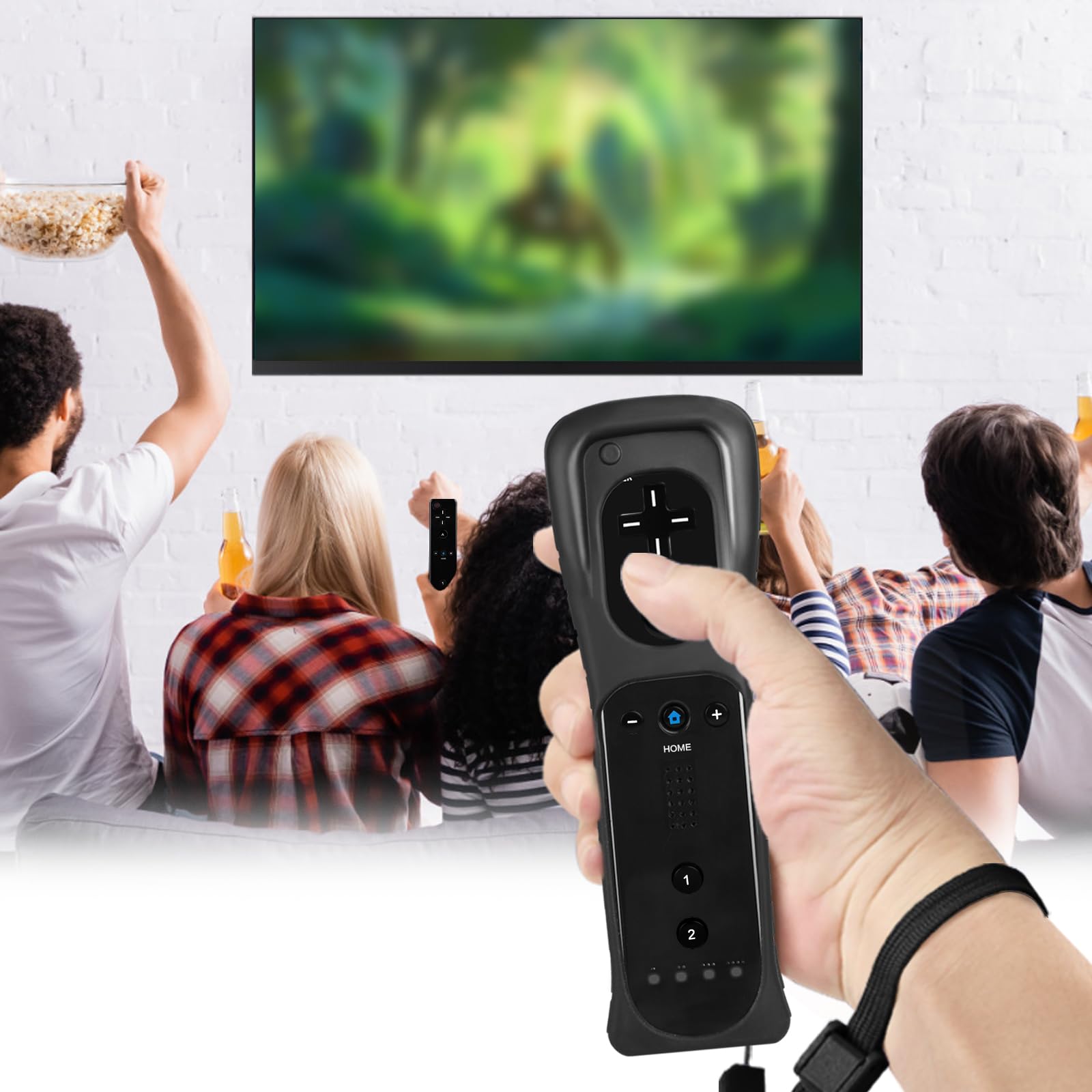 TechKen Wii Controller 2 Pack, telecomando Wii con custodia in silicone e cinturino da polso, telecomando Wii per Wii/Wii U